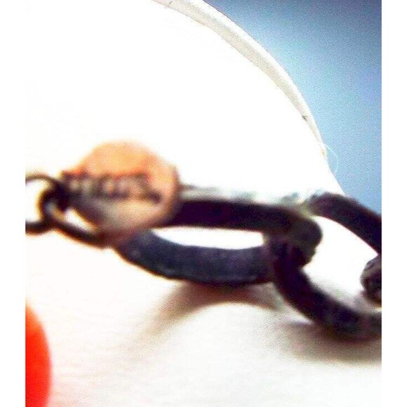 Chico's Faux Lapis Resin Turquoise Antiqued Chain Necklace 27.5" - Picture 5 of 5